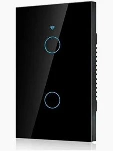 INTERRUPTOR WIFI Teclam TACTIL negro 2 servicios