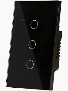[TEC-IITN-3C] INTERRUPTOR WIFI Teclam TACTIL negro 3 servicios